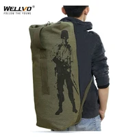 mens travel bag army green bucket bags men backpack canvas backpacks large duffle men shoulder bags fishing bag mochila xa820c