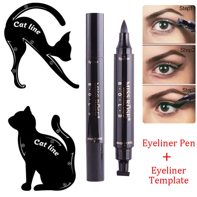 Двойной конец черная жидкая подводка для глаз карандаш Pro водостойкая