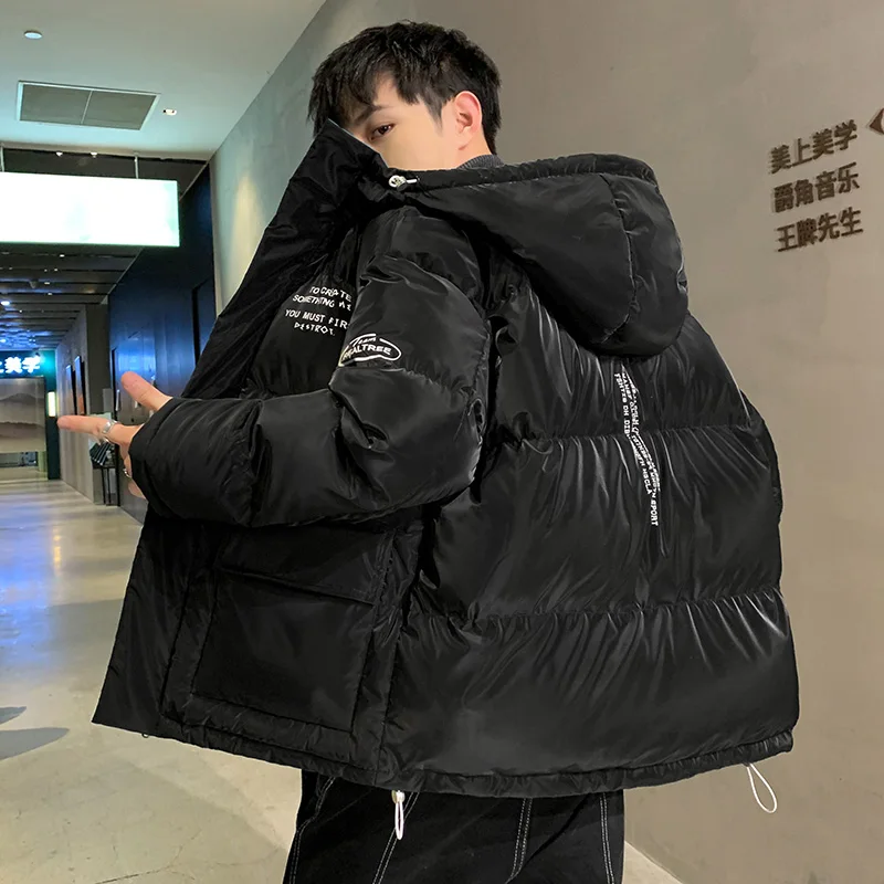 Fashion Winter Cotton-Padded Jackets Men's Outwear Hooded Parkas Casual Youth Thick Warm Coats Loose Tops Wadded Jacket Clothing