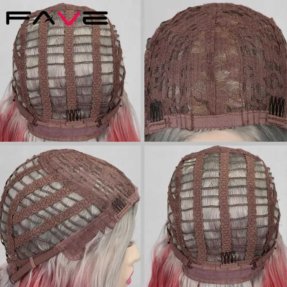 FAVE длинные волнистые парики цвет Омбре серый арбуз красный черный фиолетовый