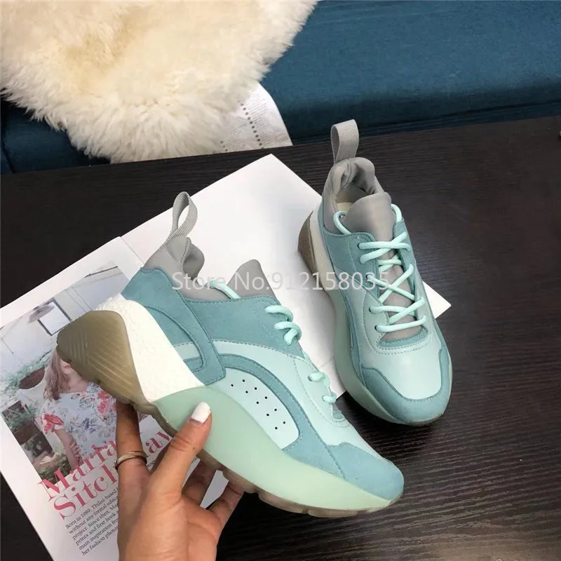 

Genuine Leather Shoes Platform Casual Sneakers Runaway Lace Up 10 Colors Hight Increace Hiking Old Shoes Women Luxury Brand 2020