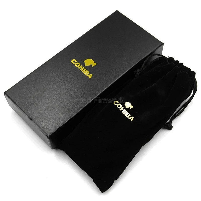 COHIBA черный чехол из натуральной кожи для сигар нержавеющей стали резак бизнеса