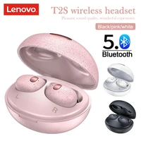 lenovo t2s wireless bluetooth earphone tws hifi stereo sound sport earbuds with charger case headphone for iphone samsung