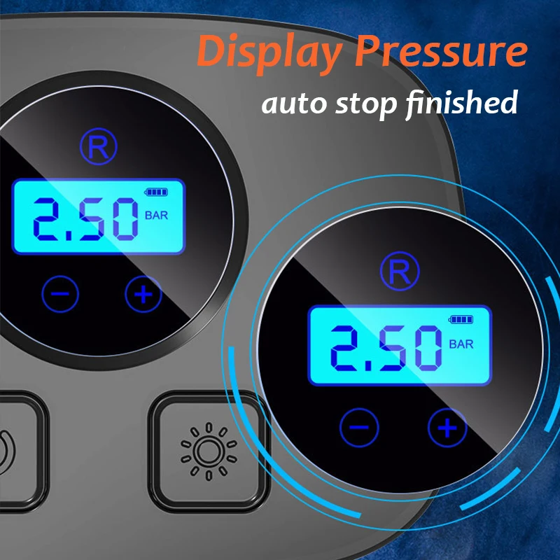 Barato Compresor De Aire Portátil Para Neumáticos De Coche, Inflador De Neumáticos De 12V Con Manómetro Digital, 150PSI