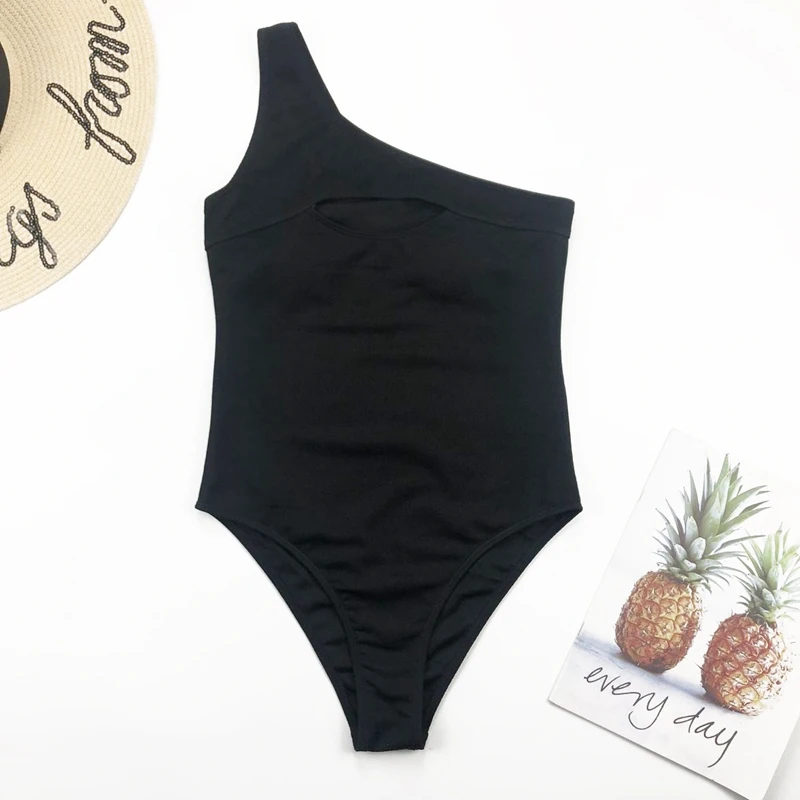 

One Piece Swimsuit Cut Out Swimwear One Shoulder Bathing Suit Sexy Monokini Swimming Suits for Women Sexy Swimsuit 2021 New