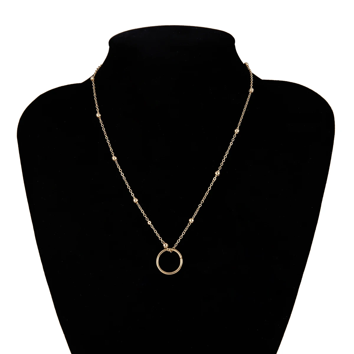 

Ingemark Tiny Simple Circle Pendant Choker Necklace for Women Girl New Fashion Gold Color Iron Chain Necklace Collier Femme 2019