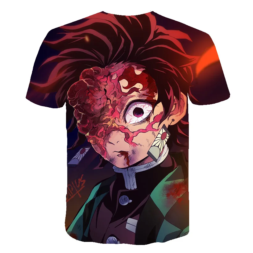 Детская одежда новая 3D футболка мультяшная Kawai детская японская Европа без Yaiba demon