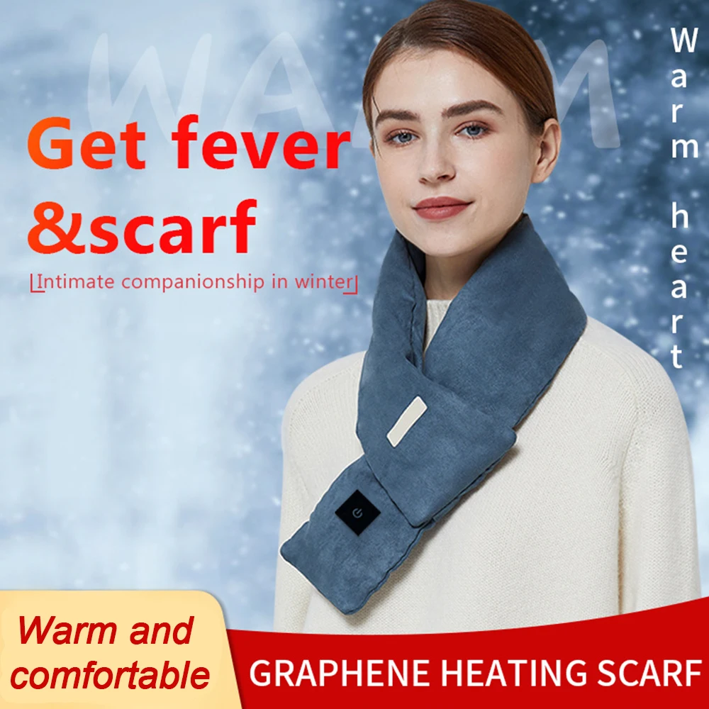 

Upgraded Heating Scarf Keep warm while riding Winter USB Heated Scarf Smart Heating Solid Massage Scarf Outdoor Equipment Winter