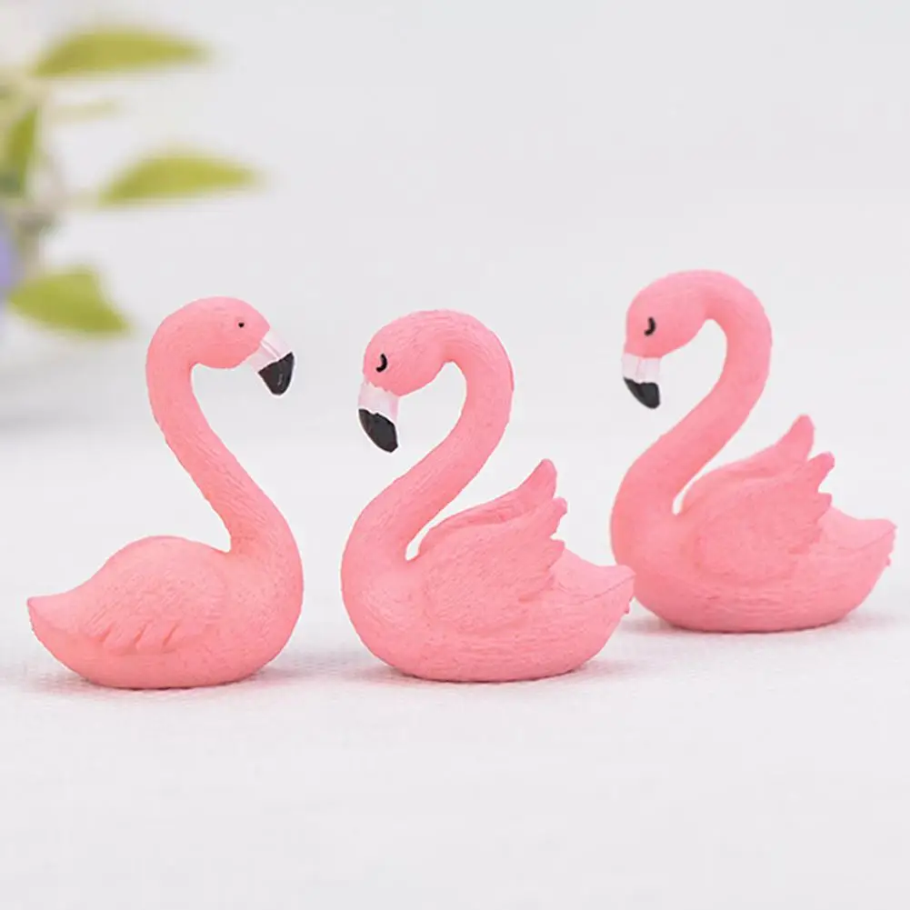 

Mini Flamingo Model Figurine DIY Miniature Landscape Garden Bonsai Ornament Gift dropshipping Flamingo Shape Garden Decor