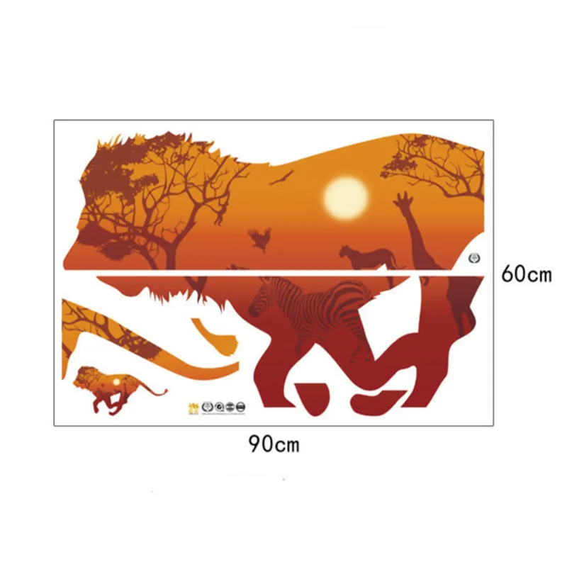 

3D lion and bird wall sticker living room bedroom wall decoration art mural wall stickers for kids rooms