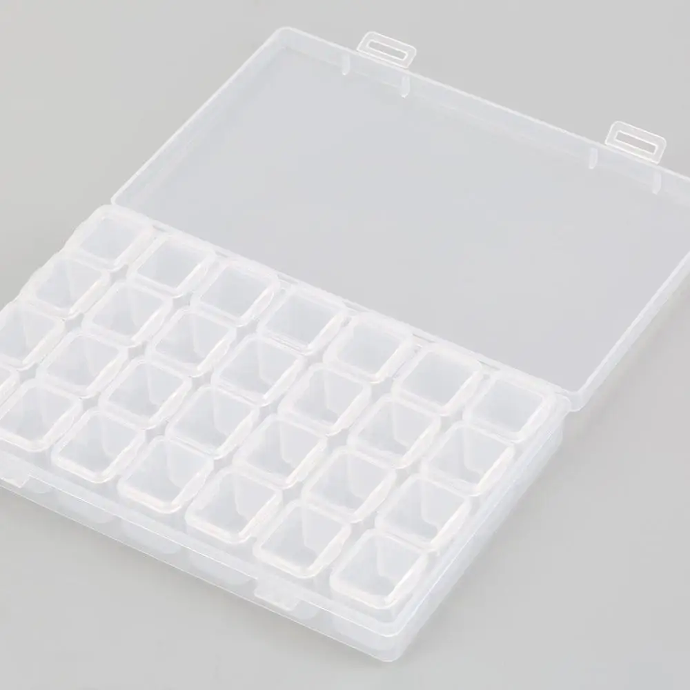 Горячая 28 слотов Прозрачный Пластиковый пустой ящик для хранения маникюрные