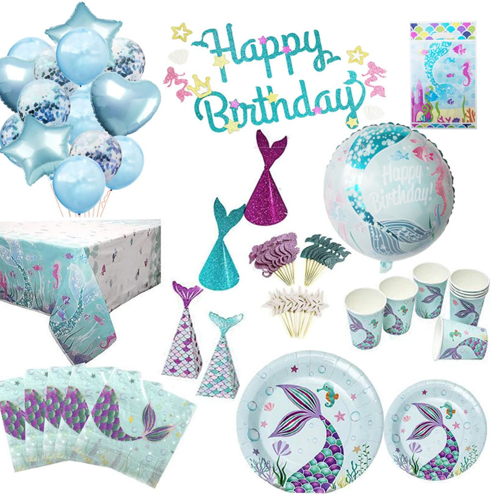 Свадебные украшения вечерние принадлежности для Русалочки одноразовый набор