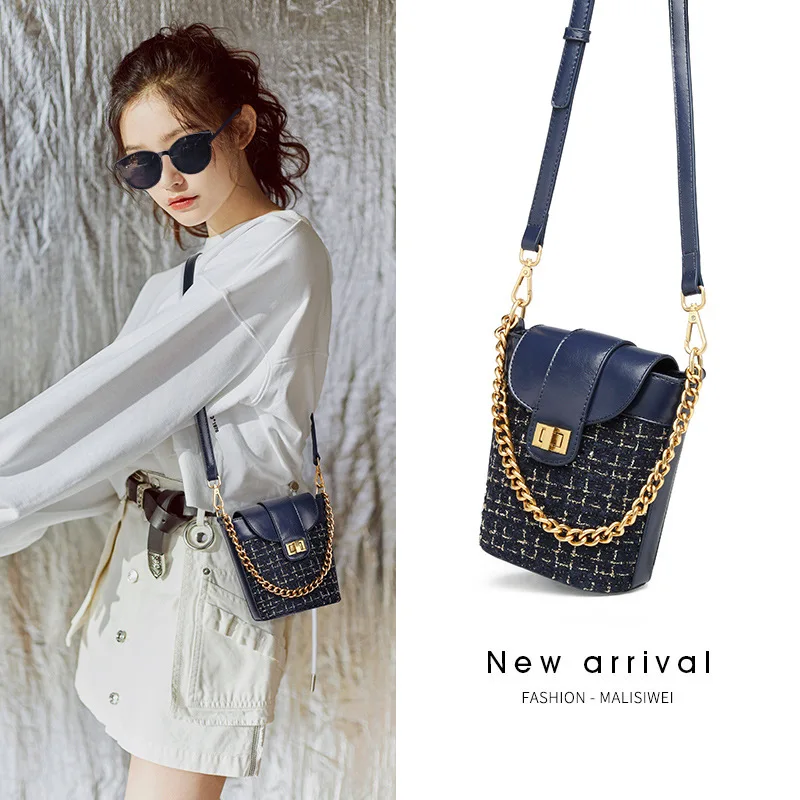 

Bucket bag female 2021 new wild one-shoulder messenger small bag fashion chain female bag tide mobile phone bag