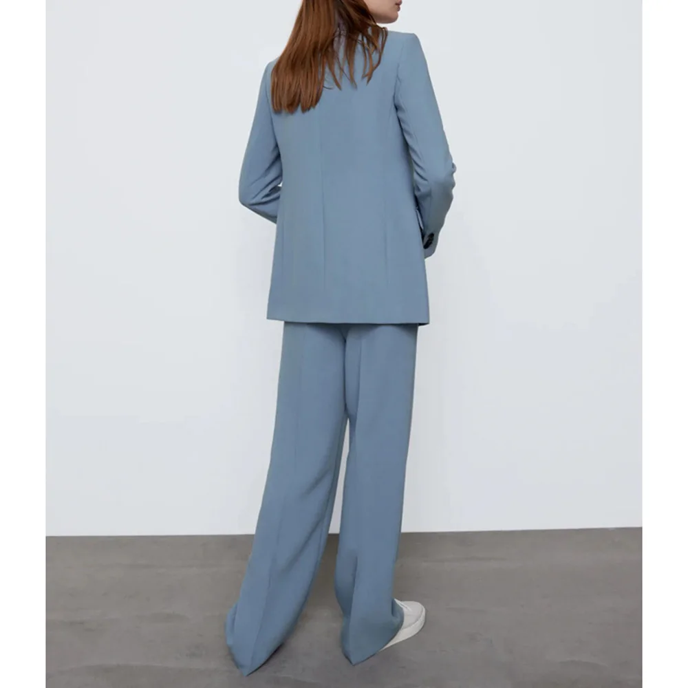 Nuevo 2021 doble Breasted traje de dos piezas para las mujeres de moda elegante mujer Chic traje de chaqueta y pantalones de las señoras de la Oficina Streetwear