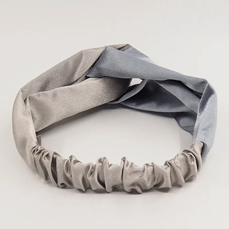 

Women Crystal Satin Cross Knotted Hairband Splice Colors Elastic Hair Bands Elegant Headband Girls Hair Accessories Hair Band