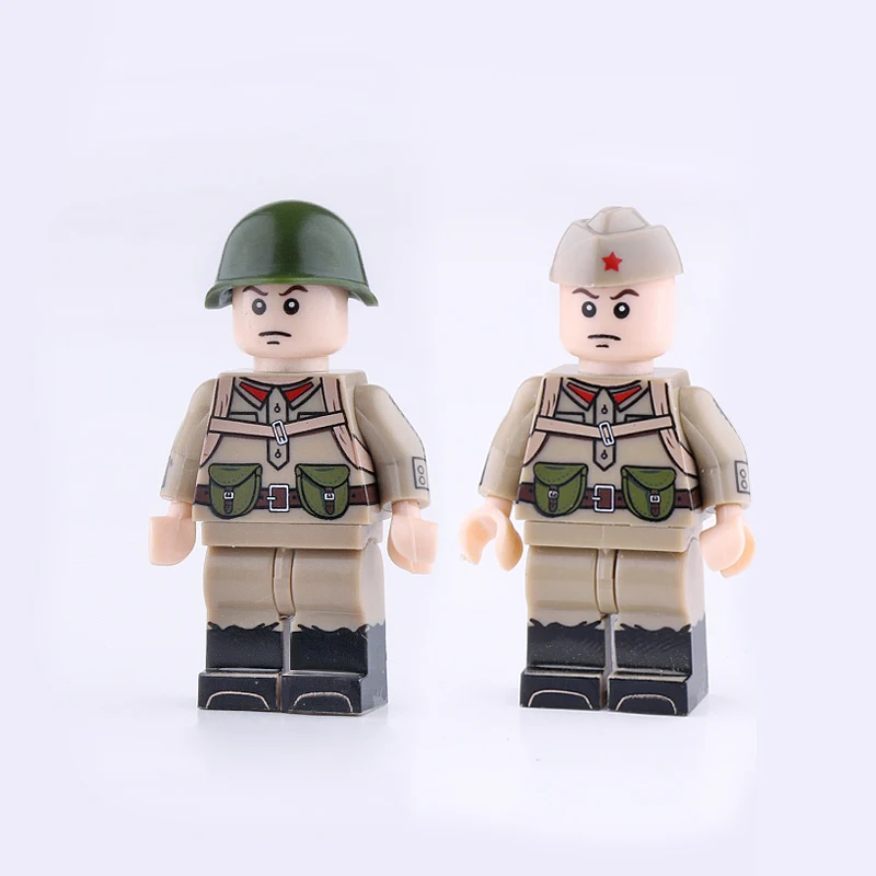 WW2 военная армия советские солдатики строительные блоки армия Россия солдатики аксессуары Кирпичи игрушки для детей подарок