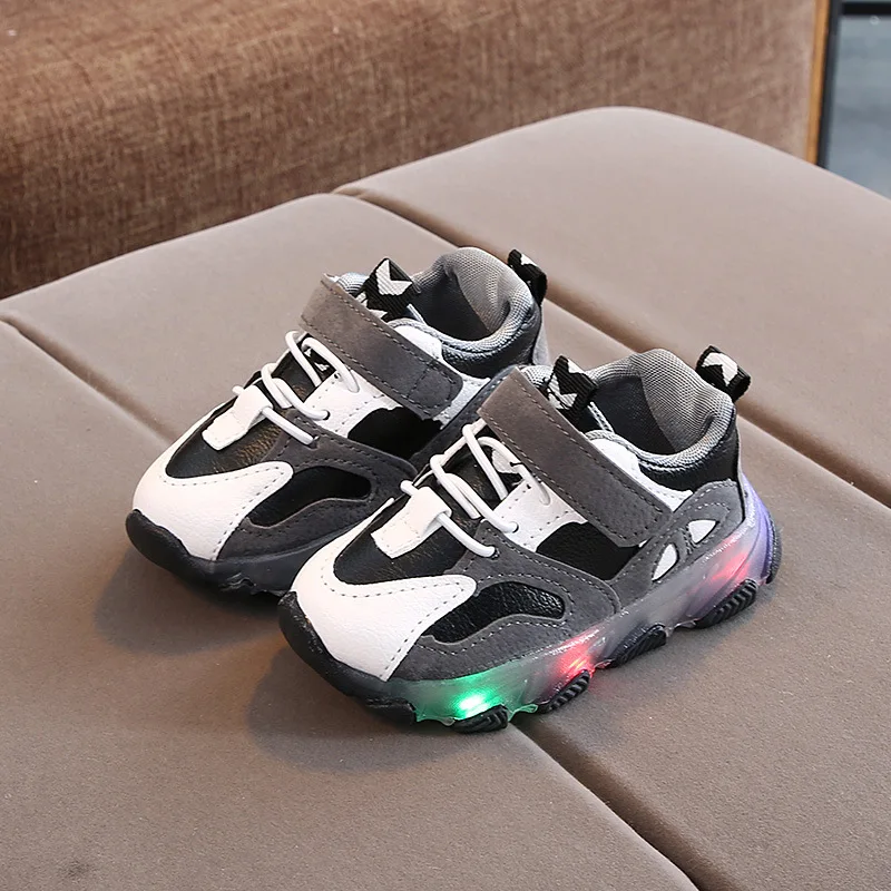 Size 21-30 Children LED Sneakers with Light Up Sole Baby Toddler Led Luminous Shoes for Girls Glowing Lighted Kids Boy | Детская одежда