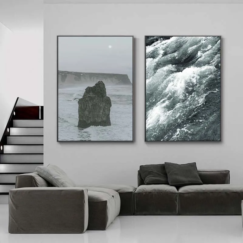 

Ocean Landscape Canvas Poster Coral Waves Wall Art Print Painting Scandinavian Decorative Picture for Living Room Home Decor