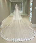 Кружевная свадебная вуаль длиной 345 м, однослойная Тюлевая свадебная вуаль с металлической расческой для свадьбы и важных событий