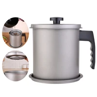 kitchen cooking tool grease container creative cooking oil container oil storage pot with strainer kitchen supplies