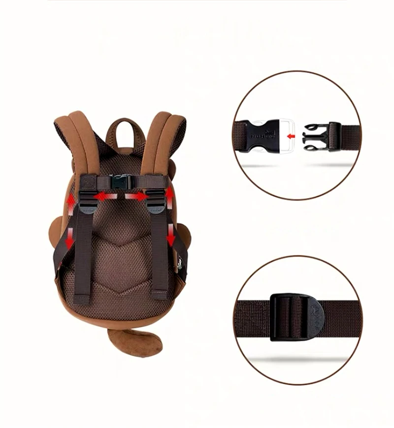 NOHOO mochila, Детская сумка с 3D рисунком животных, Детский рюкзак для детей 1-3 лет, водонепроницаемый рюкзак для путешествий, милые школьные сумки