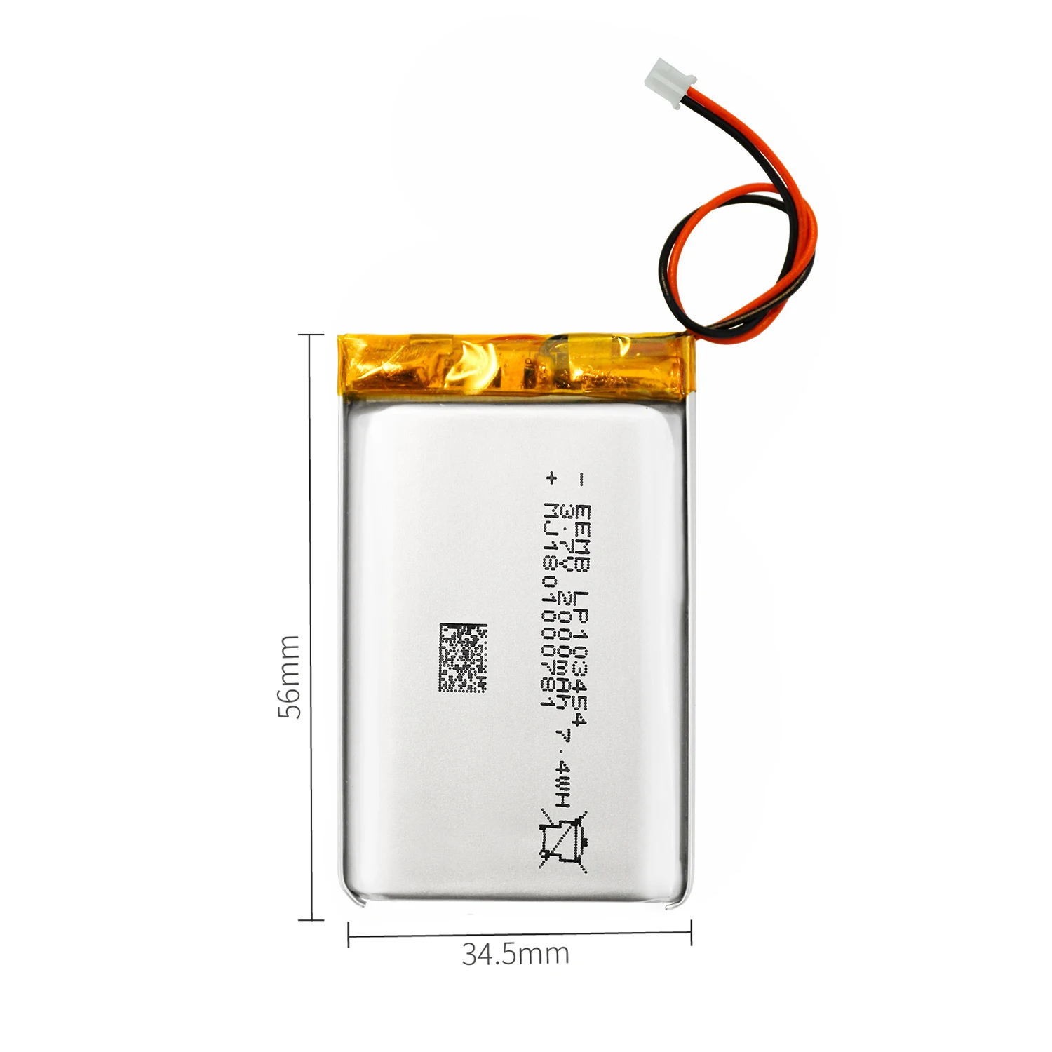 EEMB 103454 3 7 V литий полимерная аккумуляторная батарея 2000mAh Li Lion для портативного