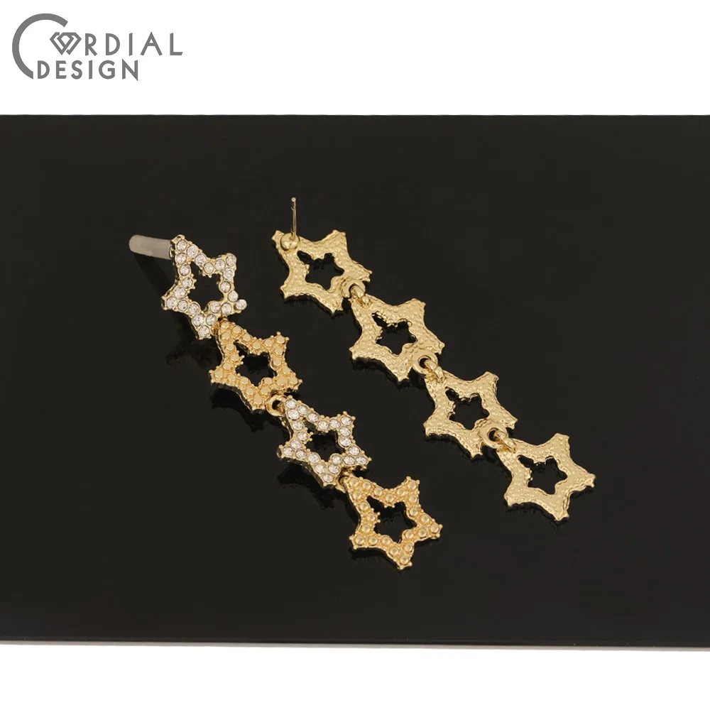 

Cordial Design 30Pcs 14*60MM Rhinestone Earrings Stud/Jewelry Accessories/DIY/Star Shape/Hand Made/Jewelry Findings & Components
