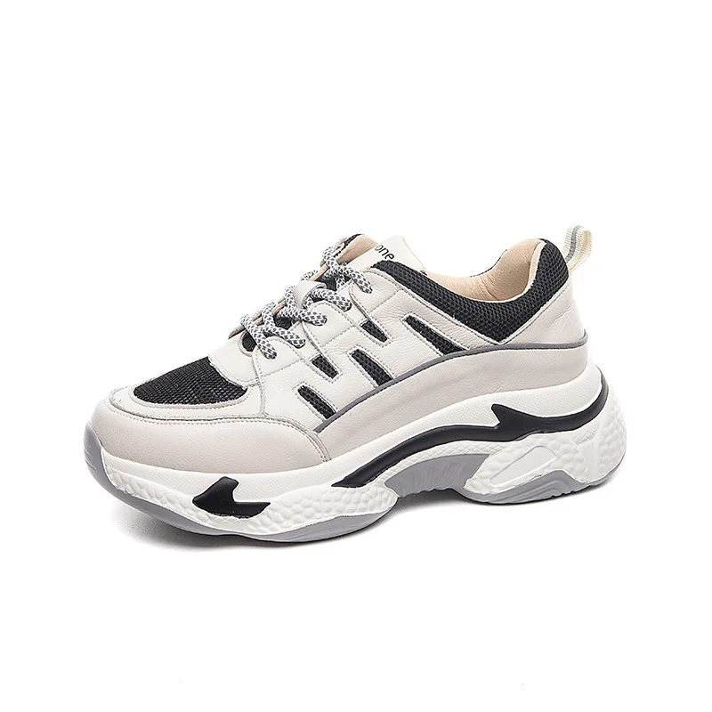 

LEOSOXS 2021 New High Heel Comfort Casual Shoes Women Sneakers Platform Flat Vulcanized Shoes Spring/Summer White Female Sneaker