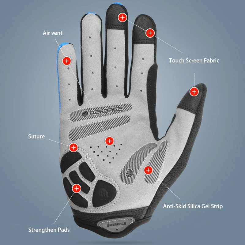 Демисезонные мужские и женские велосипедные перчатки с сенсорным экраном