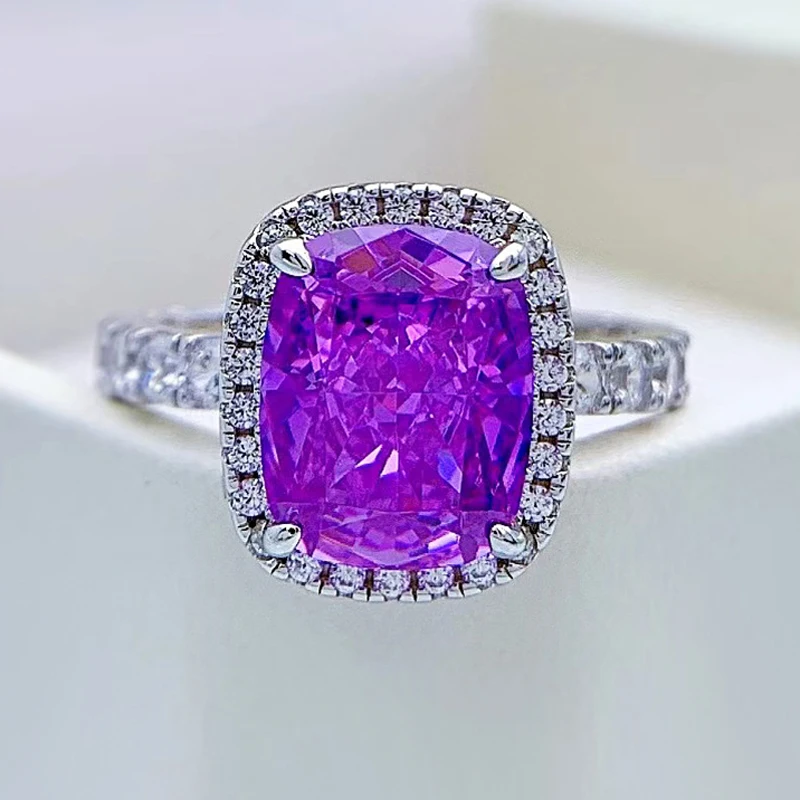 Кольцо Knobspin с бриллиантами женское обручальное серебристое фиолетовое высоким