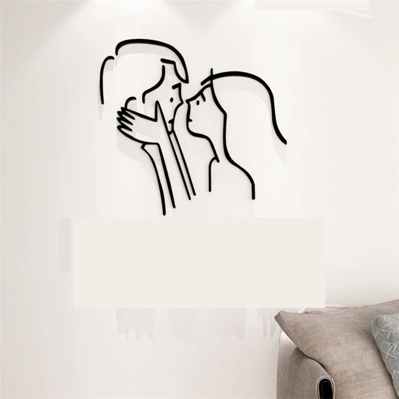 Простая черная настенная наклейка милая мультяшная для столовой Настенная