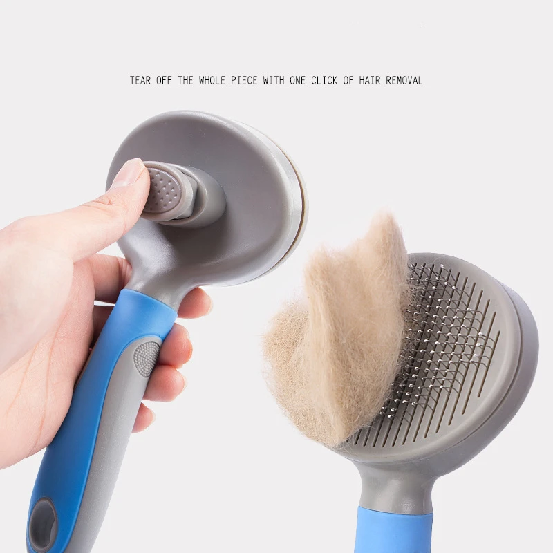 Пуходерка для домашних животных собак и кошек мягкая резиновая ручка расческа