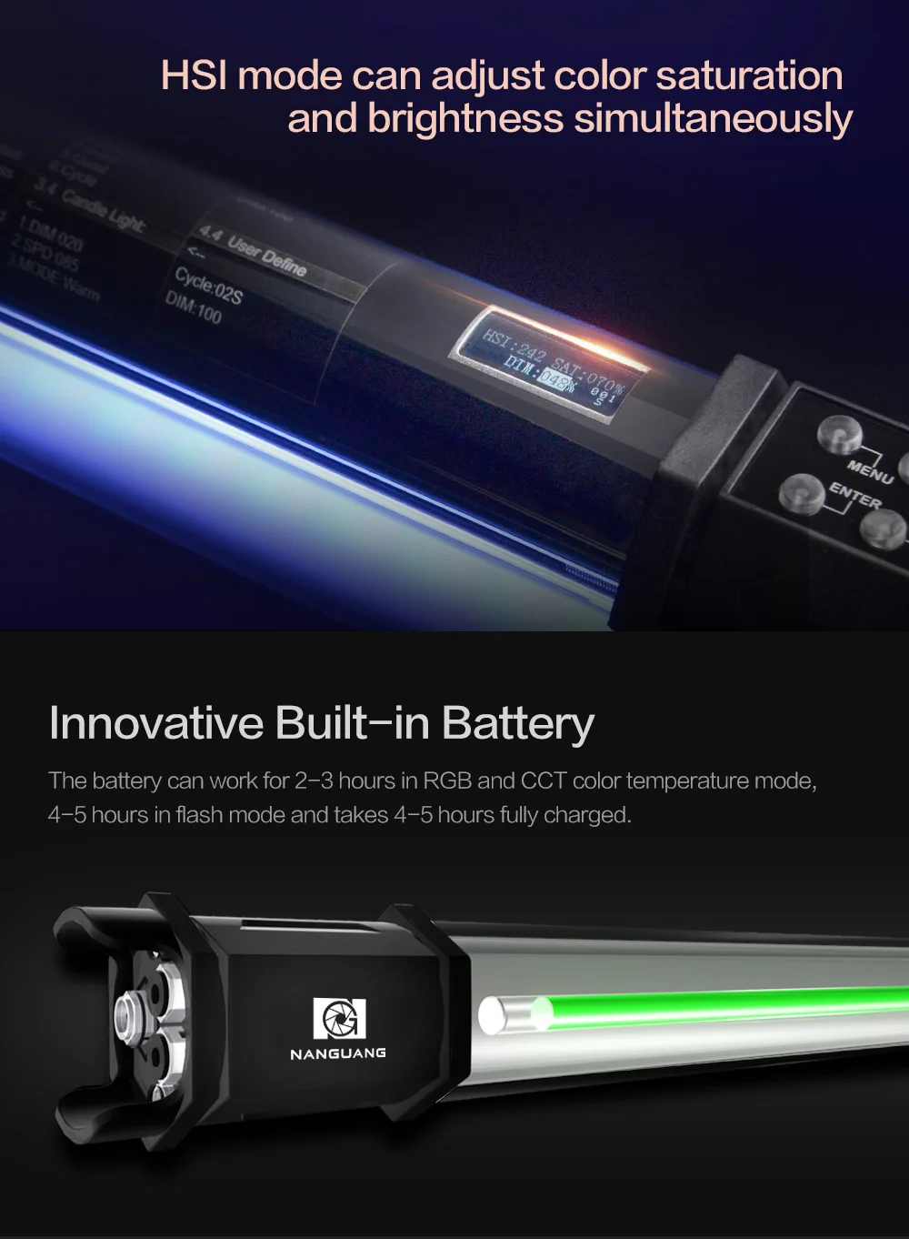 NANLITE NanGuang светодиодный светильник RGB цветной светильник для фотографии ручной светильник со встроенным аккумулятором для фото видео Vlog