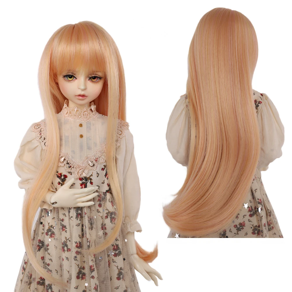BJD кукольный парик высокого качества синтетический золотой длинный женский 1/3 1/4