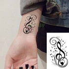 Водостойкая временная татуировка-наклейка с музыкальными нотами, флэш-тату, татуировки для рук, ног, для девочек, женщин, мужчин, детей