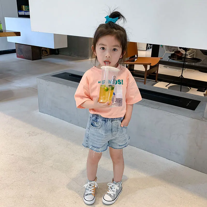 Эластичные джинсовые шорты Синие средней длины с эластичным поясом передними и