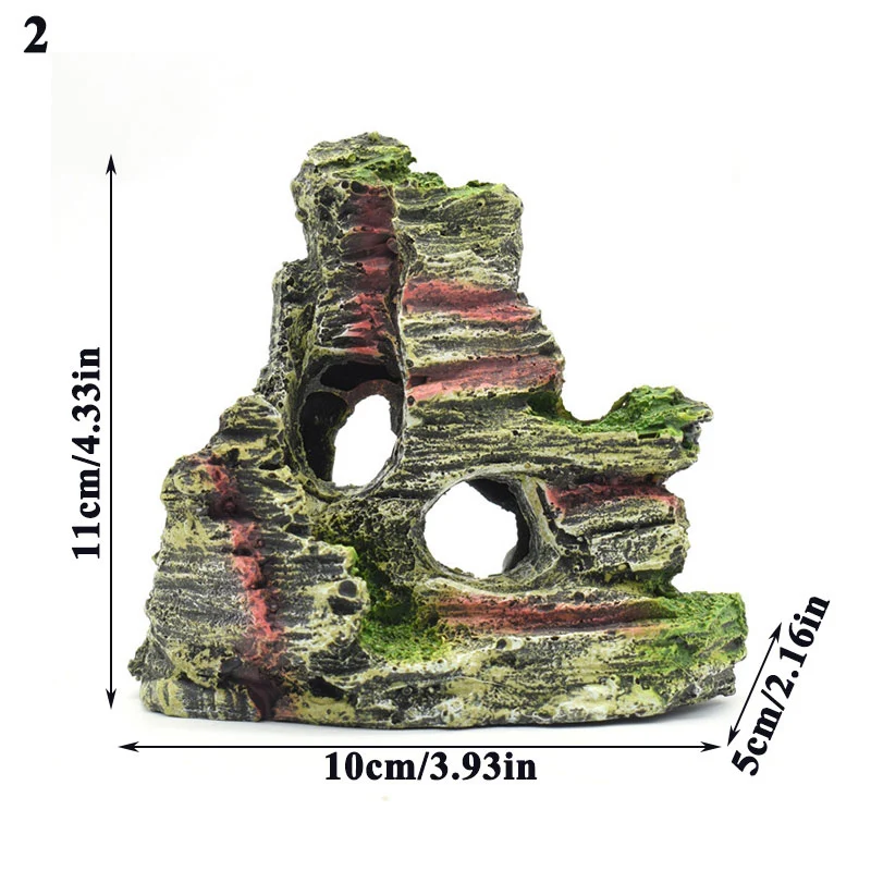 

Aquarium Equipment Accessorie Glass Fish Tank Landscaping Decoration Resin Crafts Rockery Mountain View Rock Cave Stone Tree