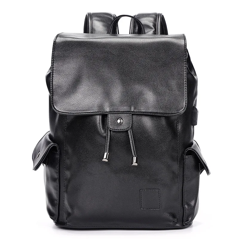 

USB Laptoprucksack 2021 Men Large Bag String Backpack Leather Zaino Computer Business Backpack College Student Casual Schoolbag