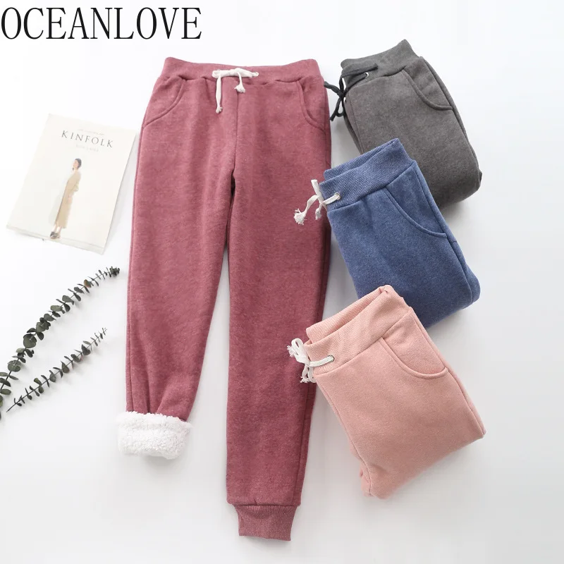 OCEANLOVE Женские однотонные зимние плотные теплые кашемировые шаровары из овечьей
