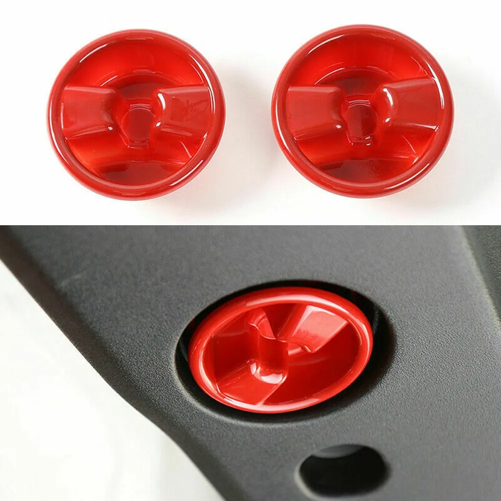 2pcs/pair Red Car Roof Switch Knob Decorative Trim Cover For Wrangler JK 2007-2018 Car Styling Car-covers Accessories tesin abs metal car interior decoration protect car roof bolts screws with nut for jeep wrangler jk jl 2007 2018 car styling