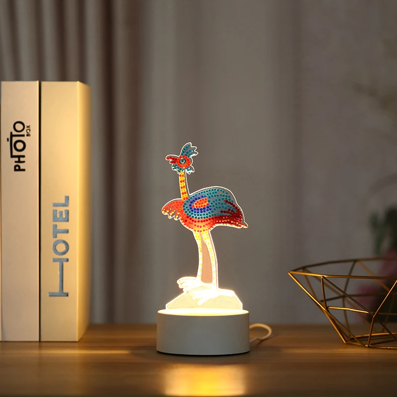 

DIY Diamond Painting LED Lamp Light 5D Diamond Embroidery DIY Rhinestones Animal flamingo Night Lamp Home Decor Gift
