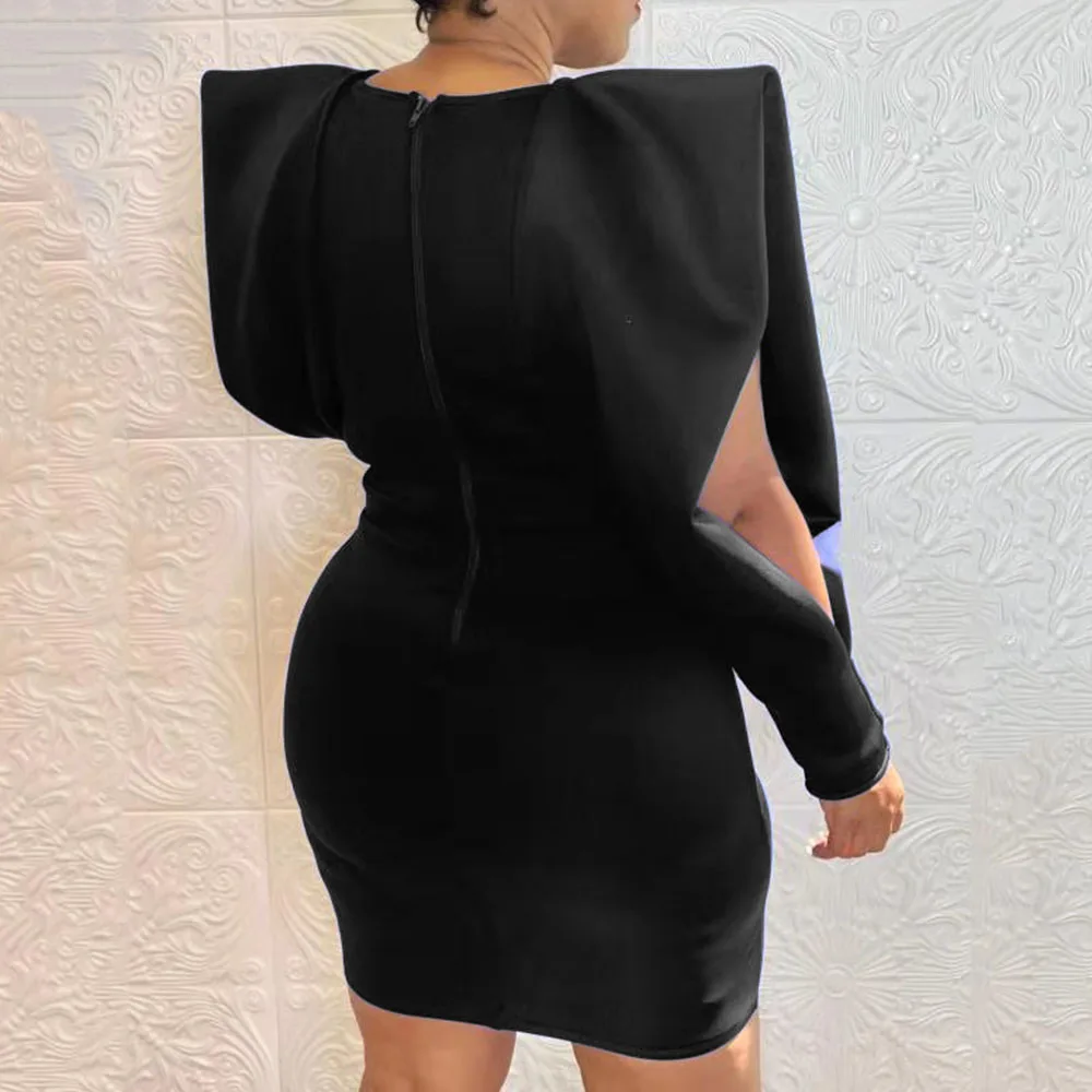 Сексуальная Bodycon Вечерние мини платье женское черное элегантное вечернее Vestido