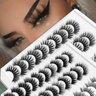 Черные Накладные ресницы 51020 пар 3D Искусственные норковые ресницы ручной работы накладные ресницы Мягкие Длинные ресницы Инструменты для наращивания ресниц