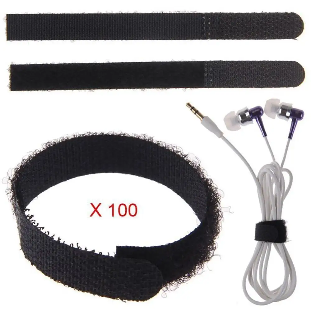 100 шт. многоразовые нейлоновые крючок петля шнур кабель для наушников Галстуки