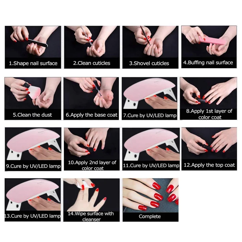 

Rosalind 1Set/12Pc Nail Polish Semi Permanent Nail Art Manicure Primers Acrylic Nail Gel 7ML with Top Coat Base Coat