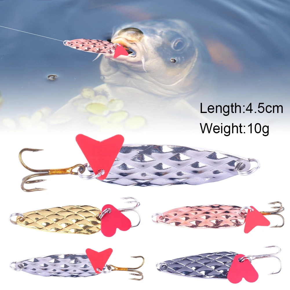 

1PC Metal Bait Spoon Spinner 10g 7.5cm Fishing Lure Hard Bait Sequins Wobbler Fishing Jigging Artificial Bait with Treble Hook