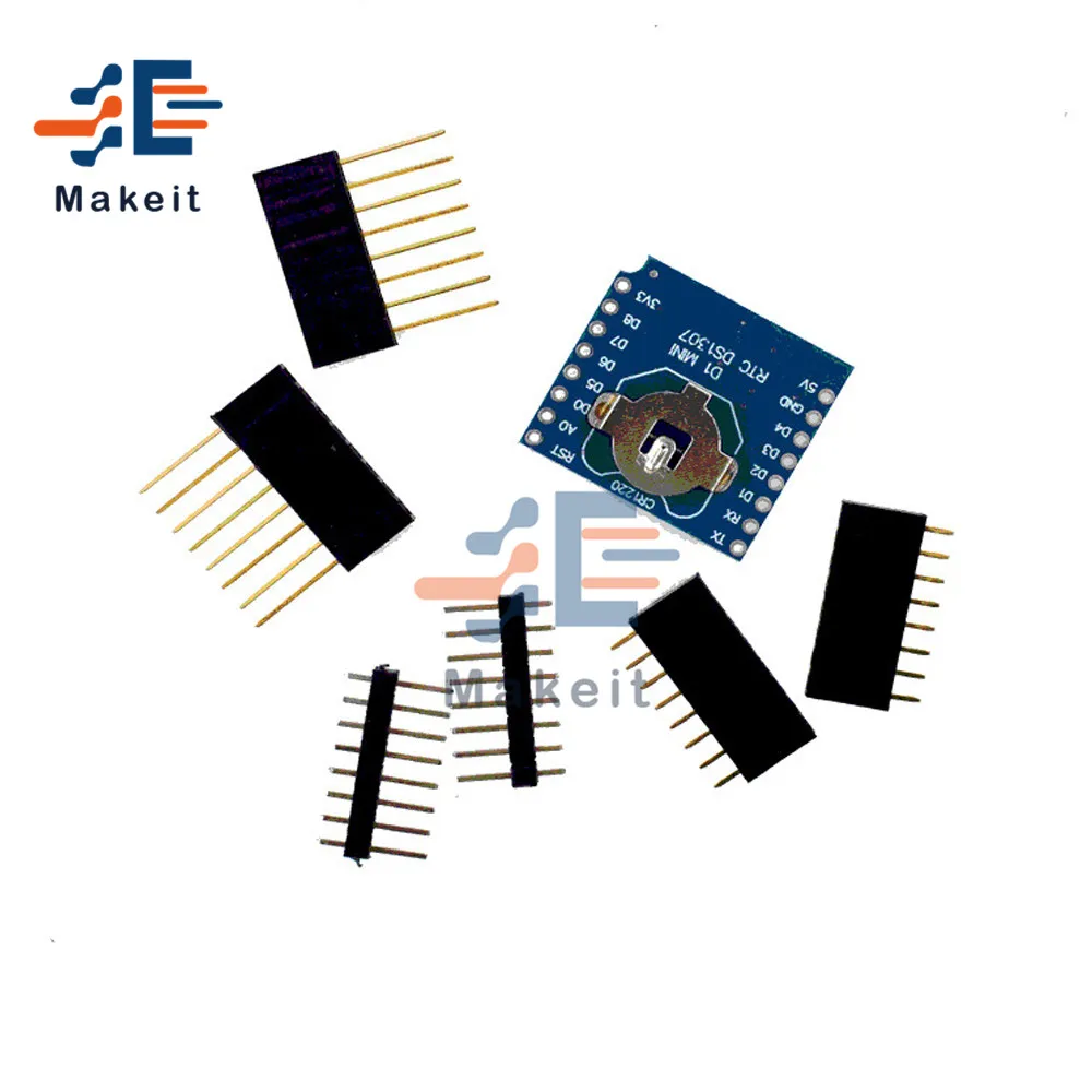 РТК DS1307 часы модуль с CR1220 Кнопка Батарея держатель межсоединений интегральных