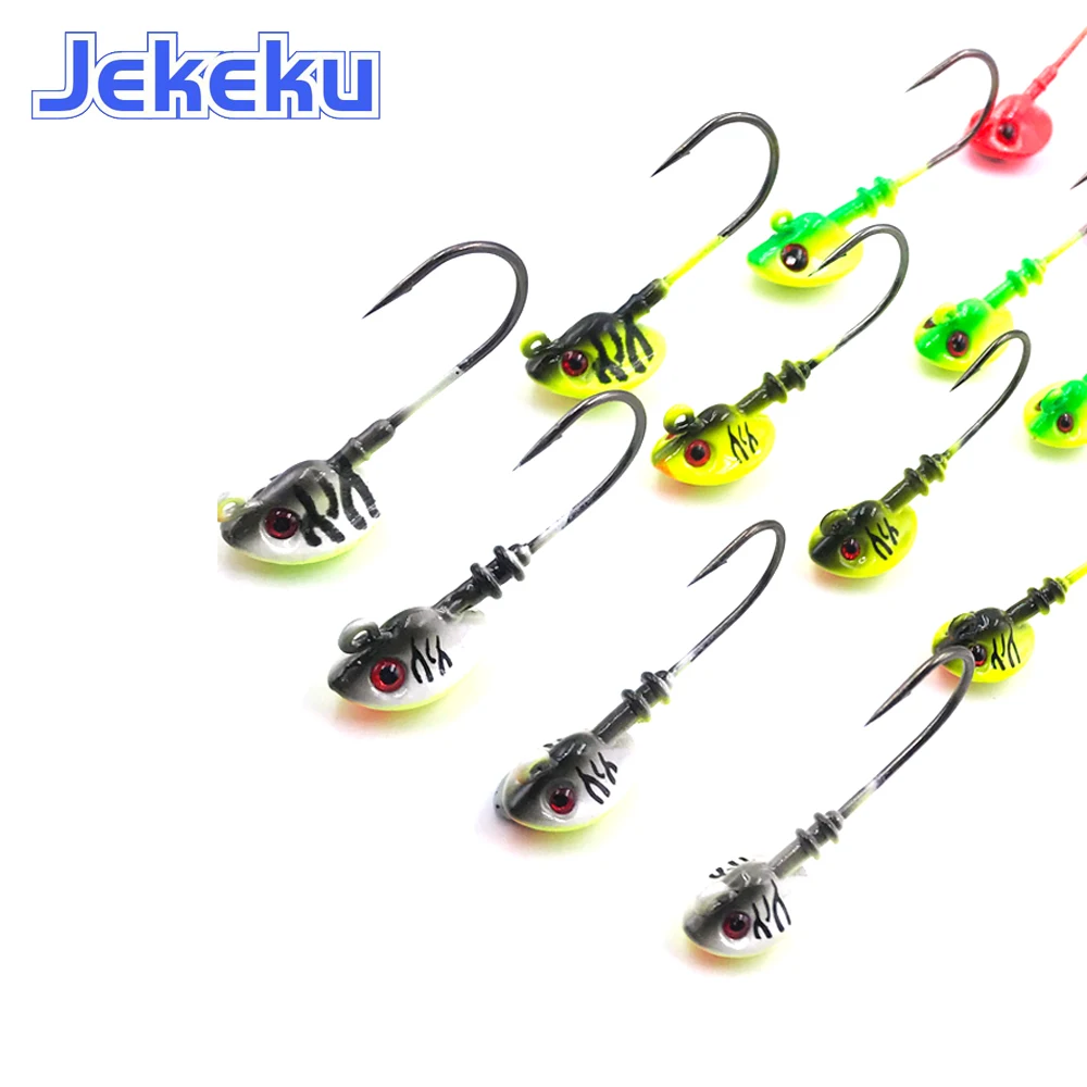 JEKEKU горячая распродажа 3 шт. открытые приманки из свинца искусственная голова 7 г
