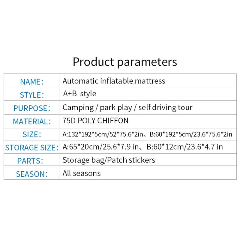 

Portable foldable automatic inflatable cushion, car mattress, outdoor picnic mat, camping equipment, beach mat, picnic blanket