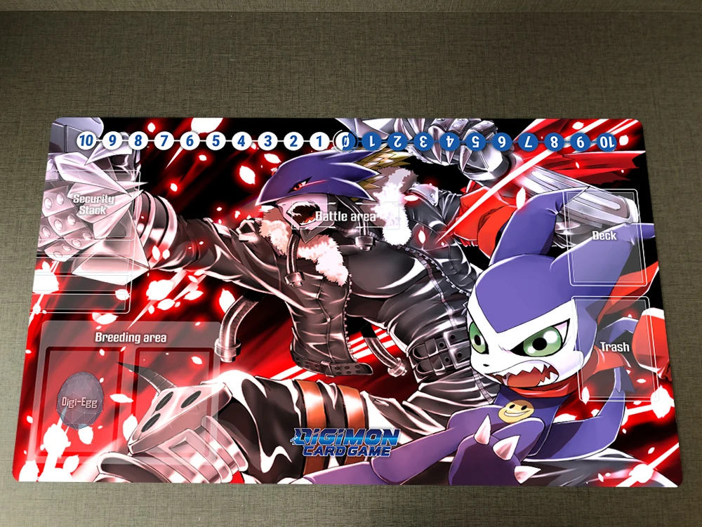 

Digimon Adventure CCG DTCG Playmat Beelzemon Impmon Anime Trading Card Game Mat Zones & Bag Anti-slip Desk Pad Mousepad 60x35cm